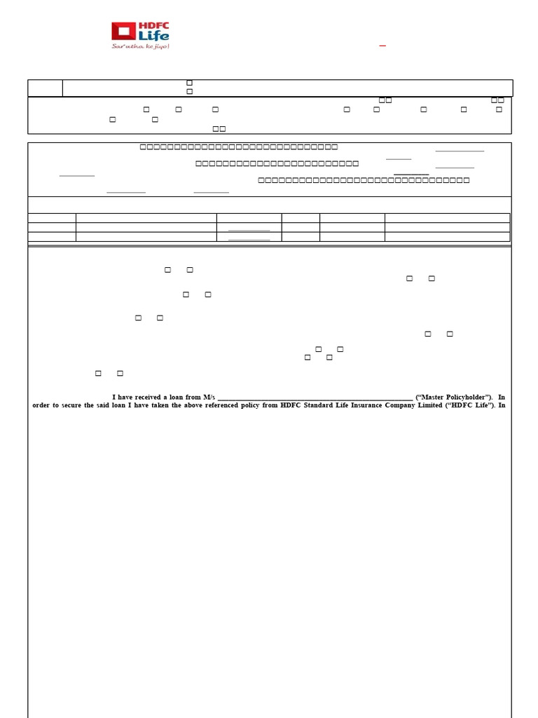 HDFC Life Group Jeevan Suraksha Form | PDF | Insurance | Life Insurance