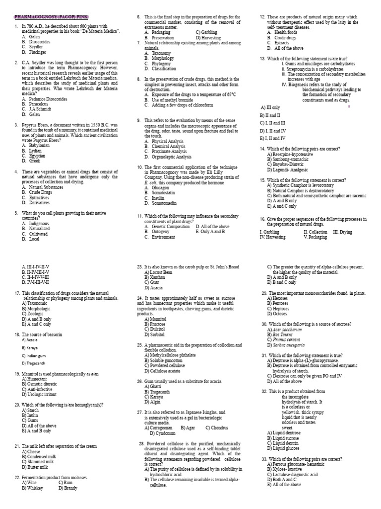Pharmacognosy Black Pacop | PDF | Pyruvic Acid | Glycolysis