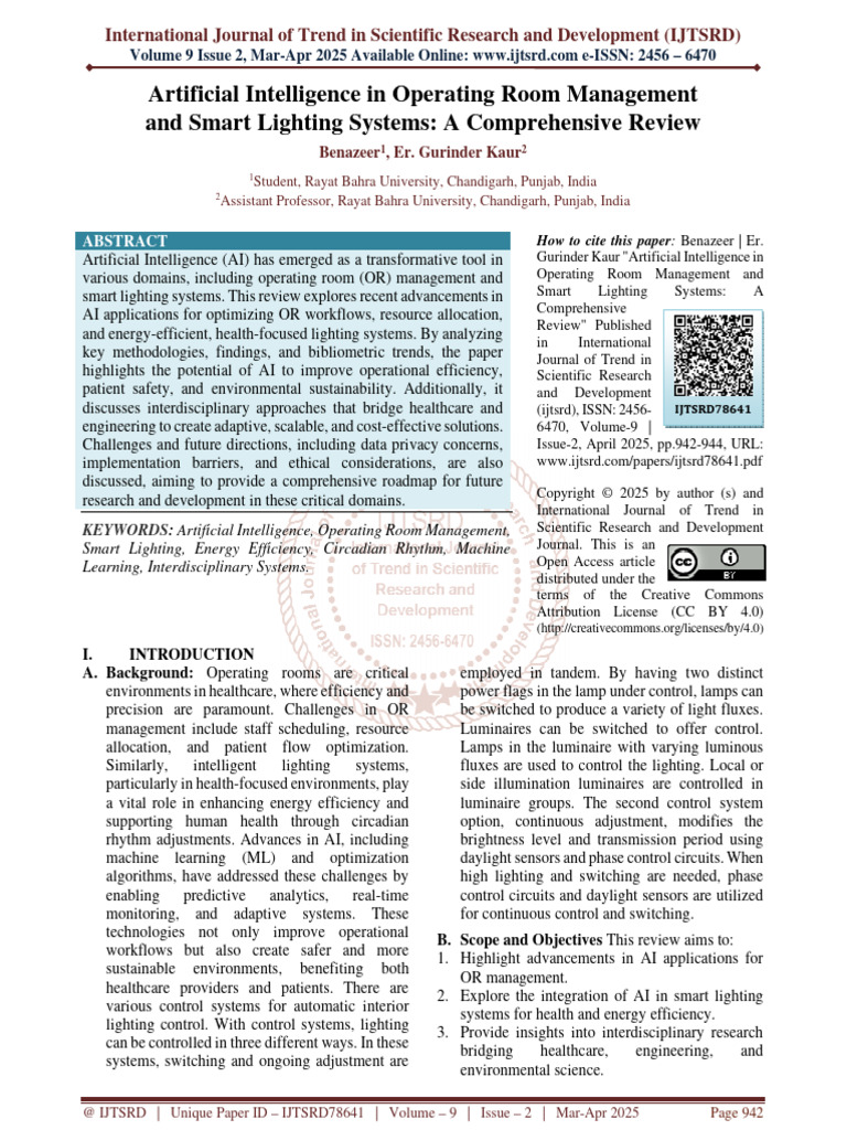 AI in Operating Room & Smart Lighting | PDF | Artificial Intelligence ...