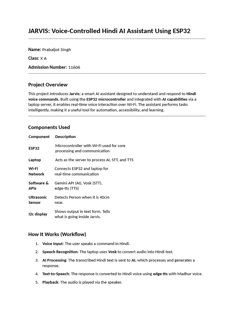 Jarvis: Hindi Voice AI Assistant | PDF | Speech Synthesis | Speech ...