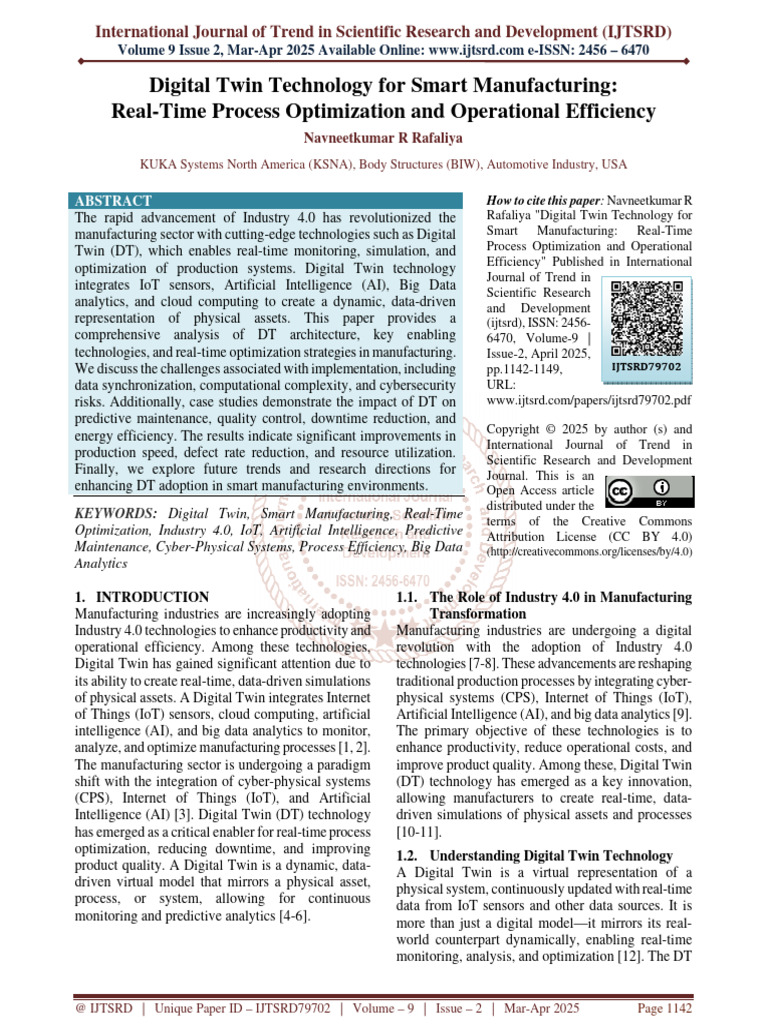 Digital Twin Tech for Smart Manufacturing | PDF | Internet Of Things ...