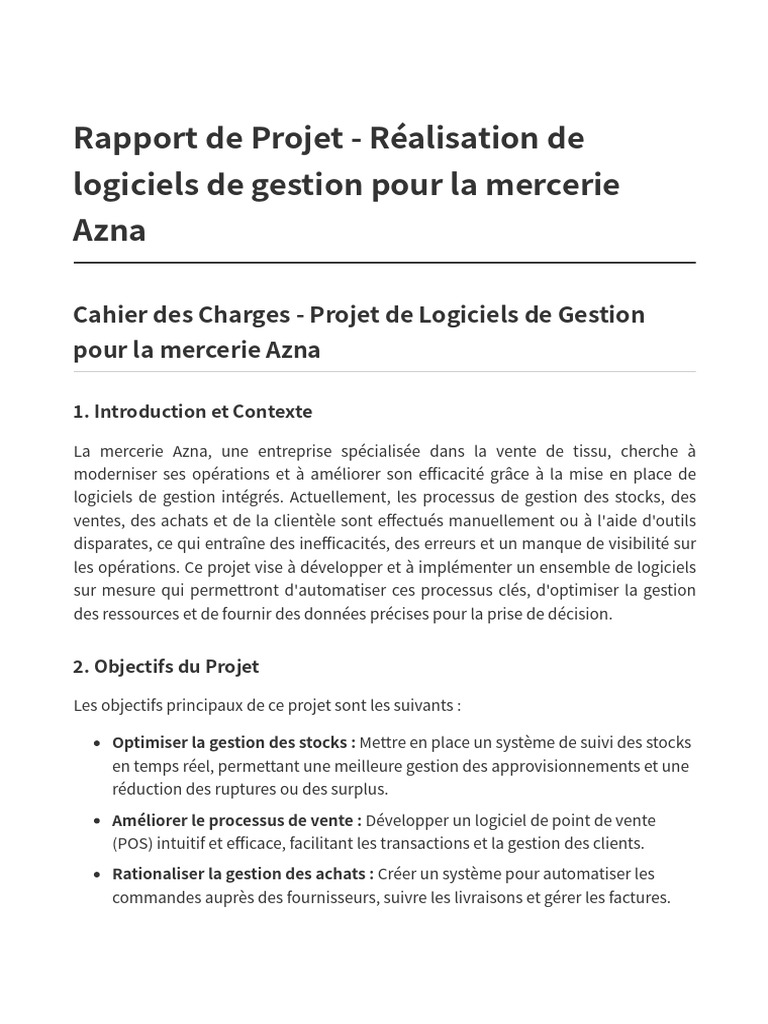 Logiciels de Gestion pour Mercerie Azna | PDF | Logiciel ...