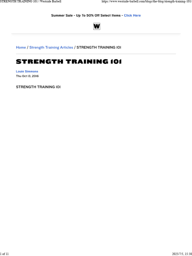 Westside Barbell Training Fundamentals | PDF | Strength Training ...