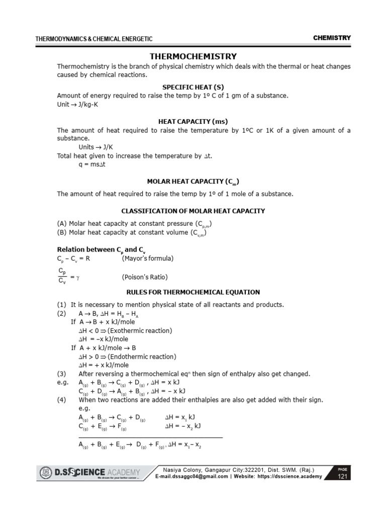 Thermochemistry: Heat Changes in Reactions | PDF | Enthalpy | Hydrogenation