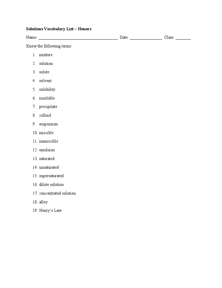 Solutions Vocabulary List | PDF | Foreign Language Studies