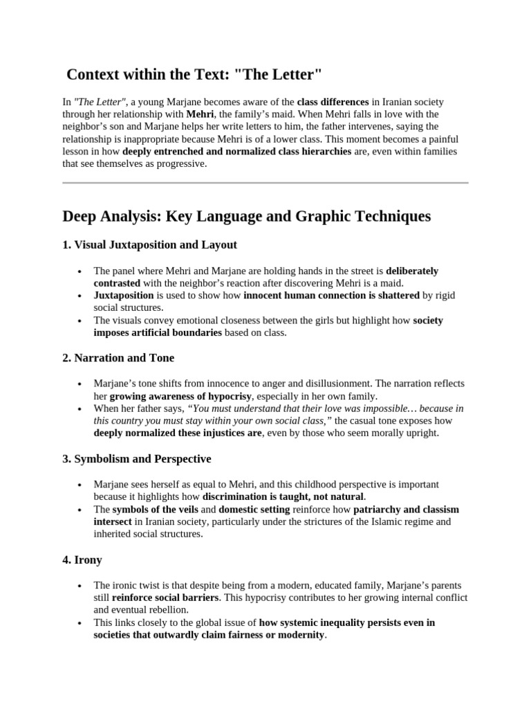 The Letter - Analysis - PADLET AI | PDF | Economic Inequality ...