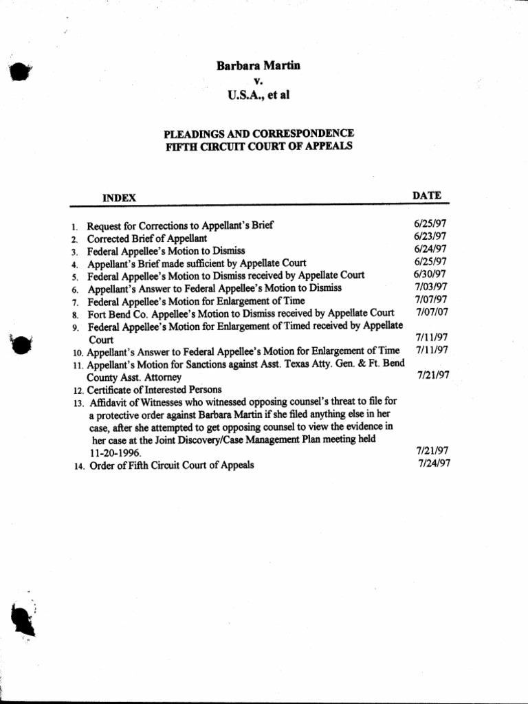 Barbara Martin Vs Us Pleadings and Correspondence | PDF