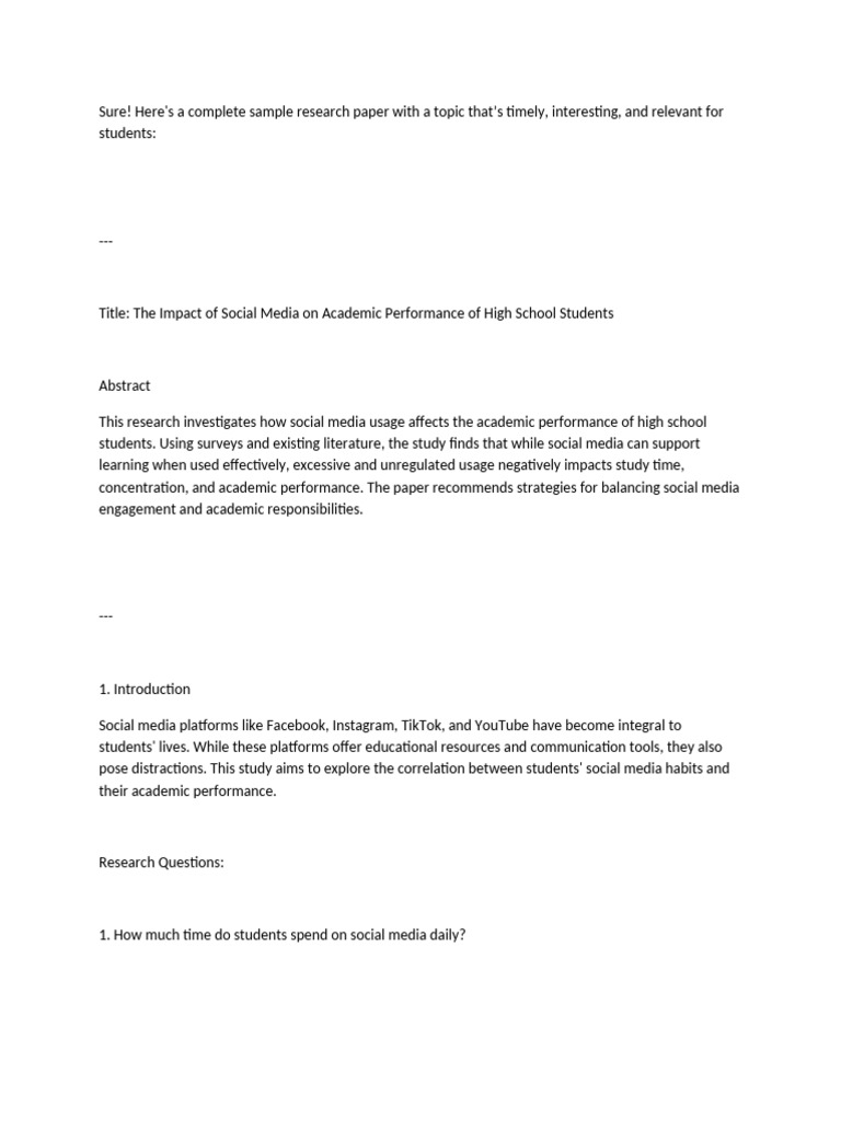 Social Media's Effect on Student Grades | PDF | Social Media | Popular ...