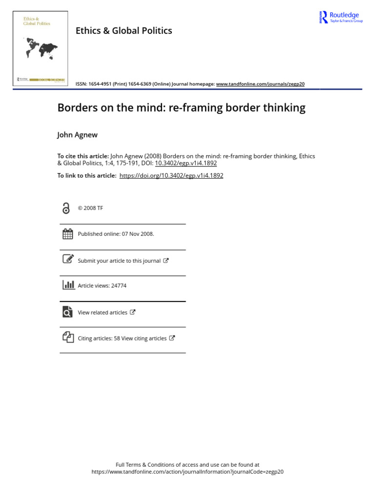 Rethinking the Importance of Borders | PDF | Nation State | Nationalism