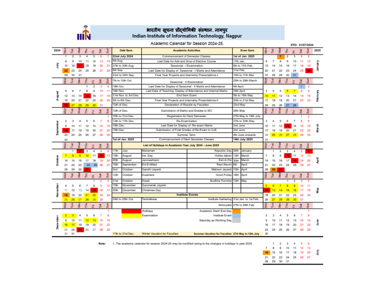 Academic Calander 2024-25 - Accademic Calender 2024-25-1 | PDF ...