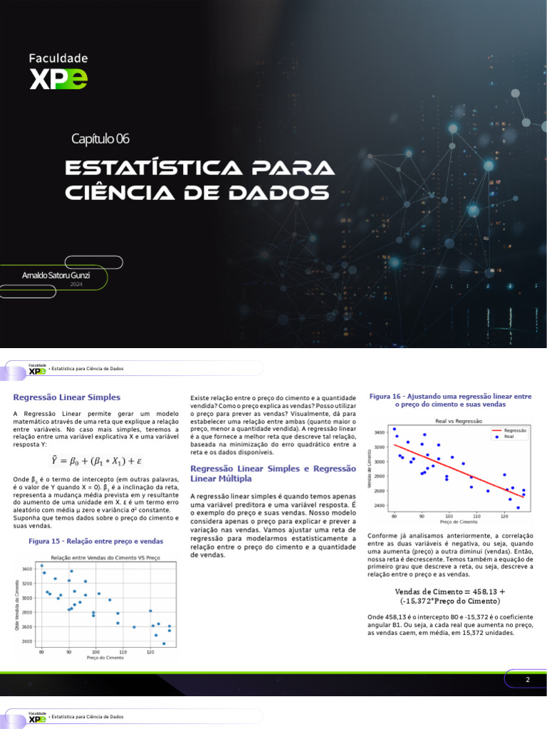 Regressão Linear em Ciência de Dados | PDF | Regressão linear | Análise ...