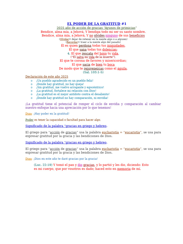 Poder Transformador de la Gratitud 2025 | PDF