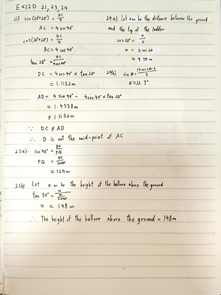 Sin and Cosine Calculations | PDF