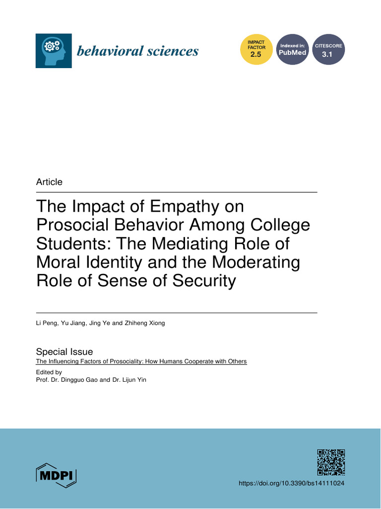 2024 - The Impact of Empathy On Prosocial Behavior Among College ...