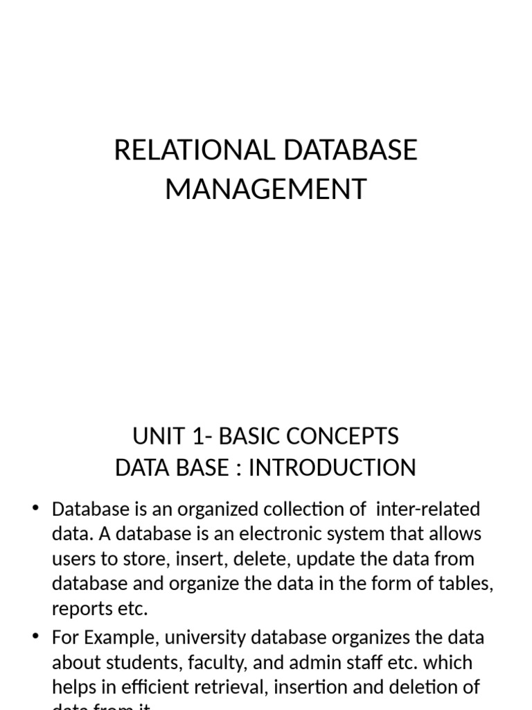 Introduction to Database Management Concepts | PDF | Databases ...
