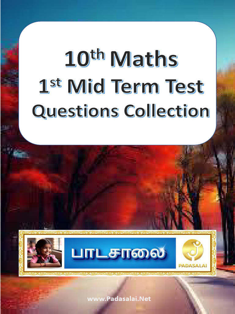 10th Maths EM - 1st Mid Term Test Question Papers Collections | PDF ...