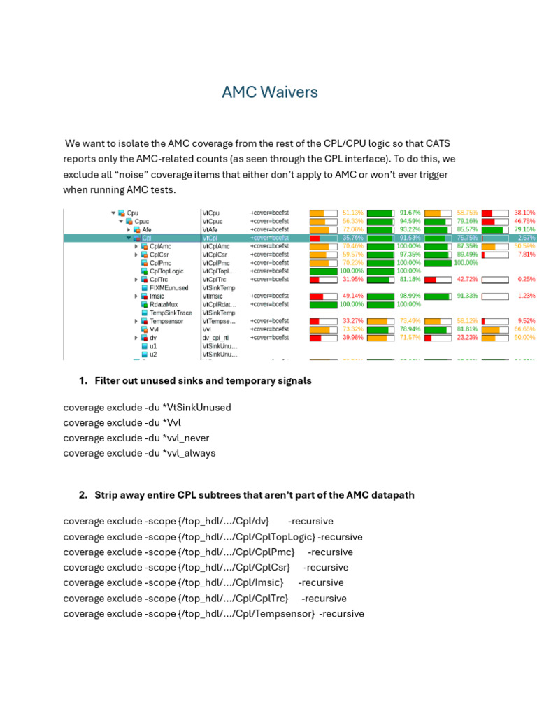 AMC Coverage Exclusion Guidelines | PDF | Computer Architecture ...