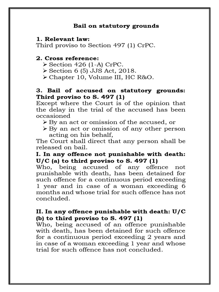 Bail Provisions Under Section 497 CrPC | PDF