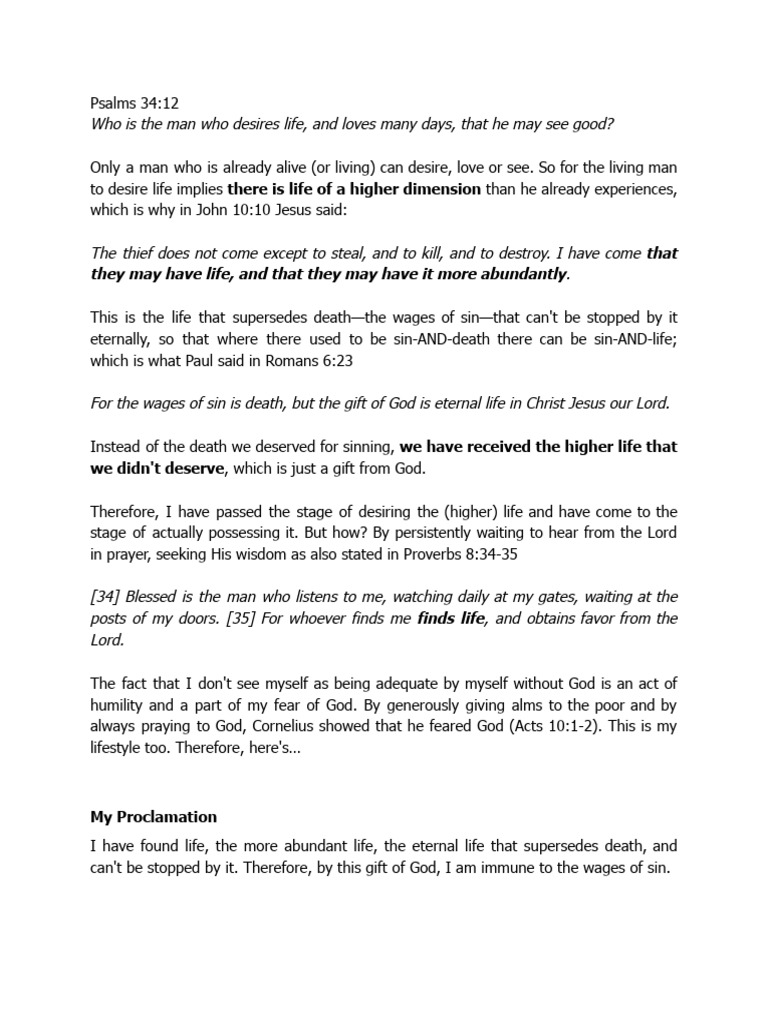 Psalms 34 12 | PDF