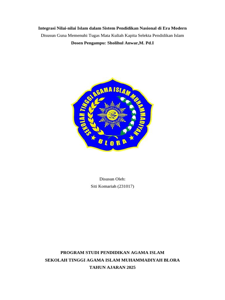 Integrasi Nilai Islam dalam Pendidikan Modern | PDF