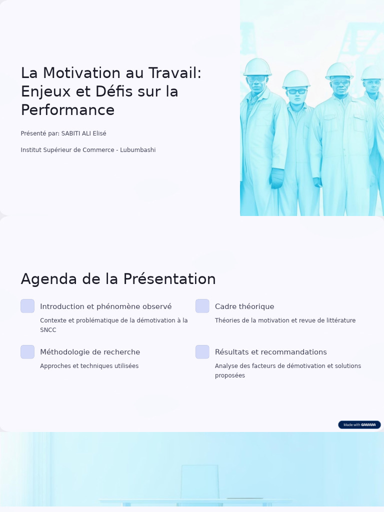 La Motivation Au Travail Enjeux Et Defis Sur La Performance | PDF ...