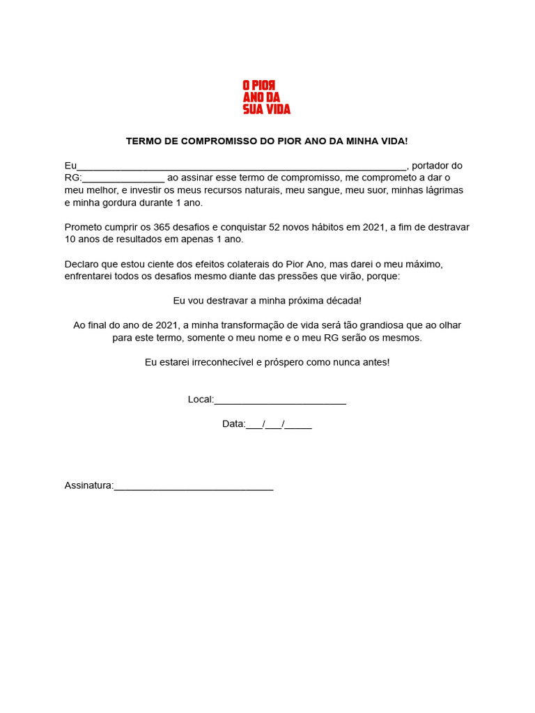 Compromisso para Transformação Pessoal | PDF