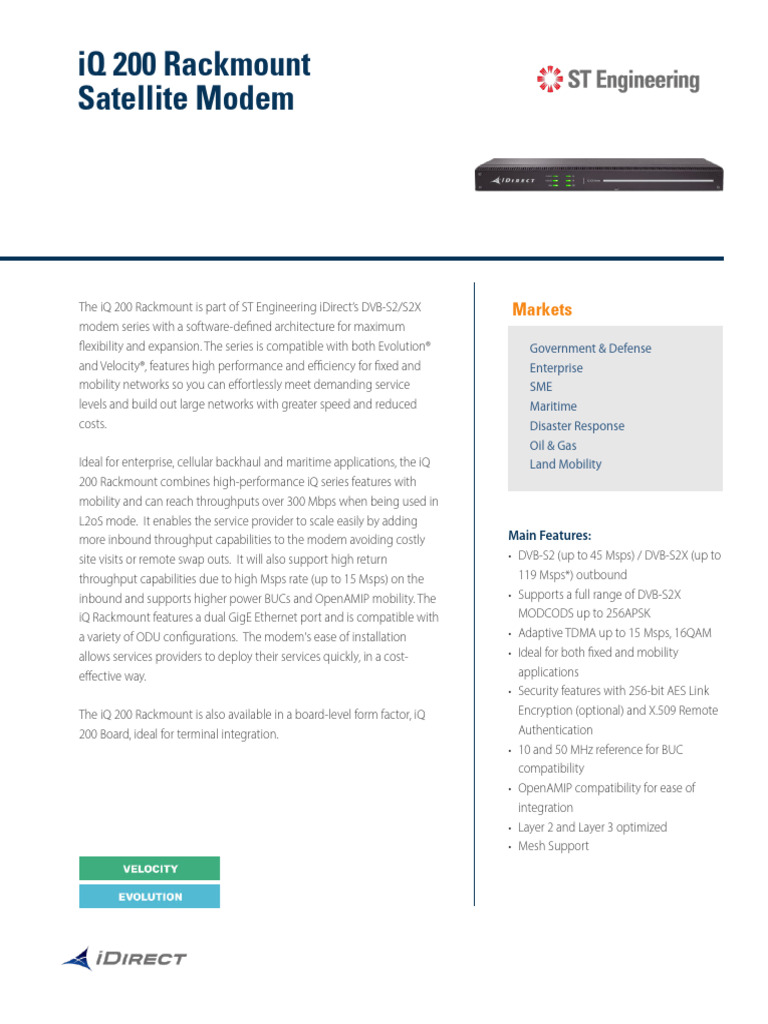 iQ 200 Rackmount Modem Overview | PDF | Power Supply | Modem