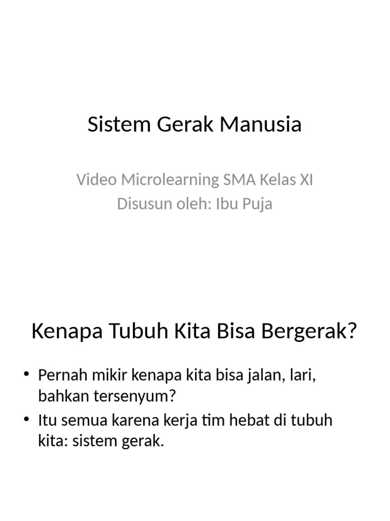 Sistem Gerak Manusia: Fungsi dan Komponen | PDF