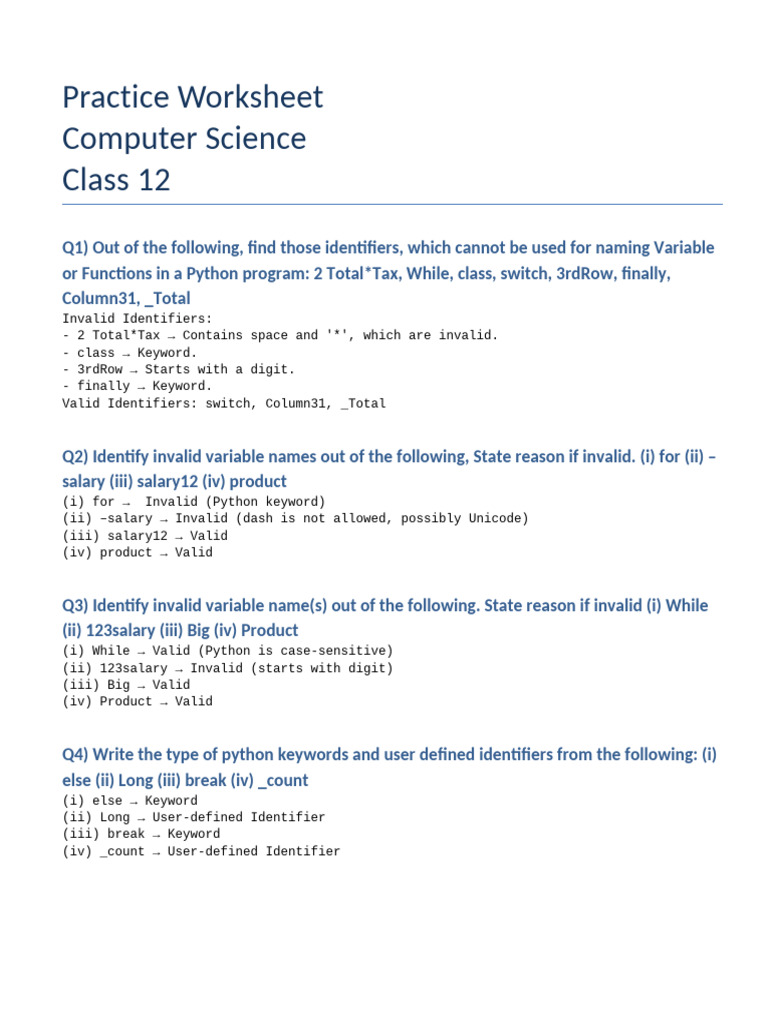 Cs Worksheetffgjfgjcgngjsfgjfgjfgjfgjjgjfgjfj | PDF | Reserved Word ...