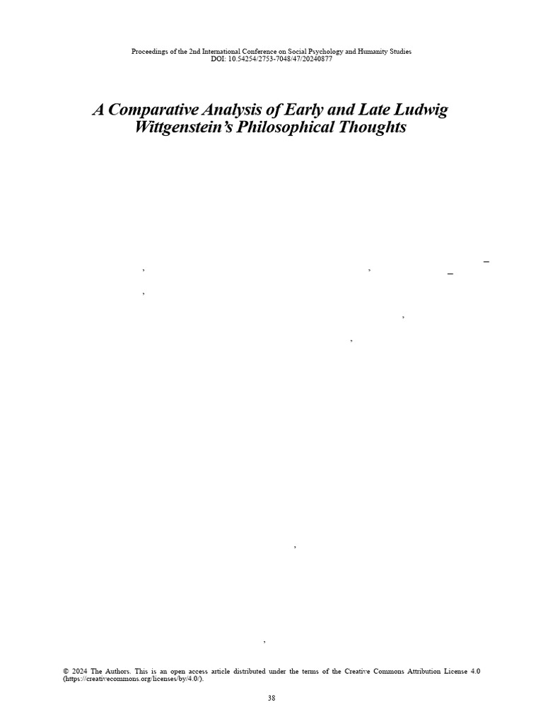 A Comparative Analysis of Early and Late Ludwig Wi | PDF | Ludwig ...