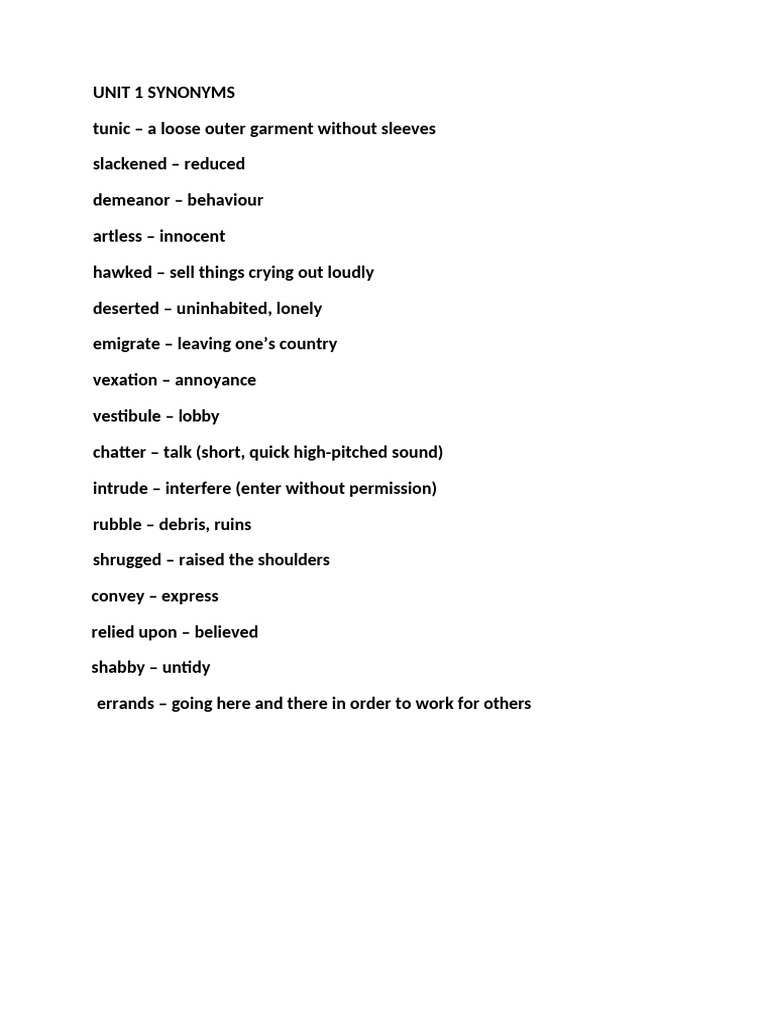 Synonyms and Antonyms Overview | PDF