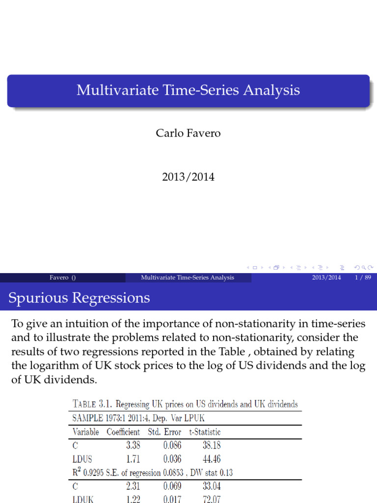Slides Ch620140404141451 | PDF | Time Series | Vector Autoregression