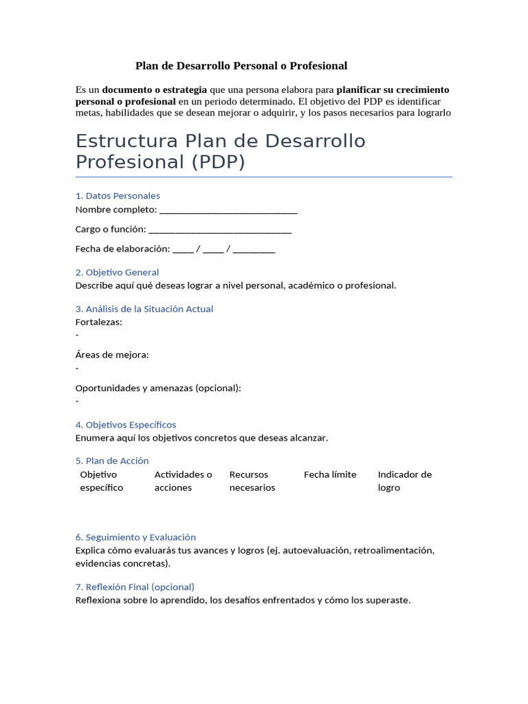 Plan de Desarrollo Personal y Profesional | PDF | Aprendizaje | Enseñando