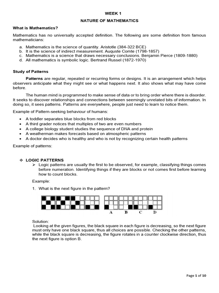 Understanding Patterns in Mathematics | PDF | Pattern | Symmetry