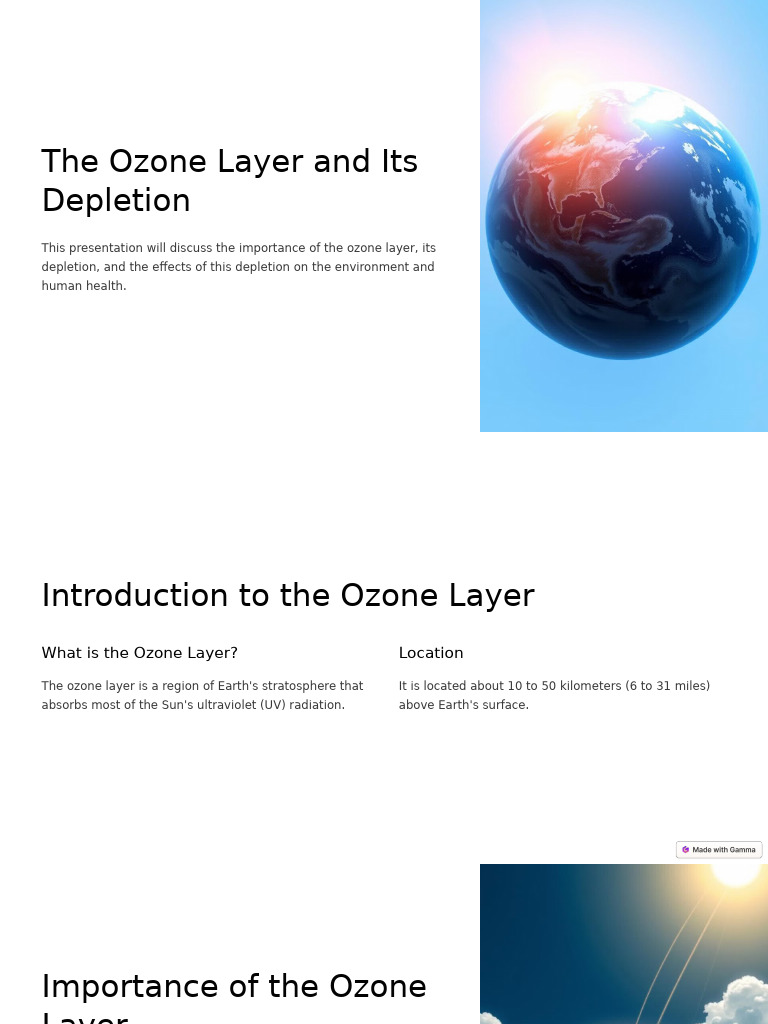 The Ozone Layer and Its Depletion | PDF | Ozone Depletion ...