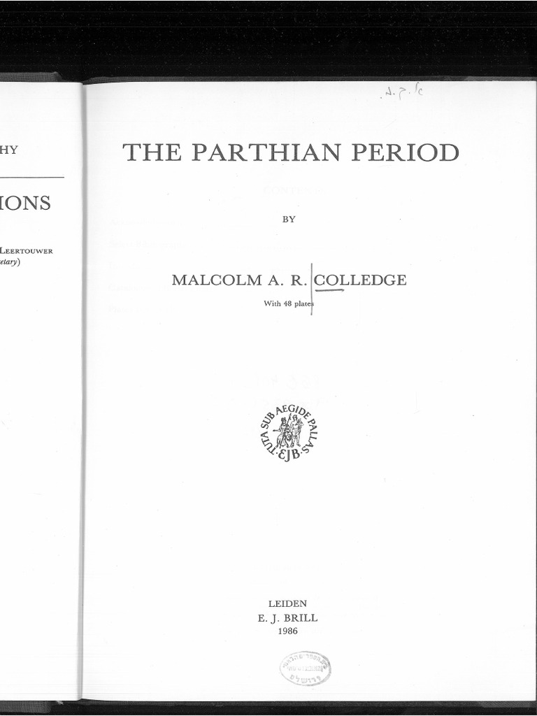 Colledge, M. A. R. - The Parthian Period. Iconography of Religions 14 ...