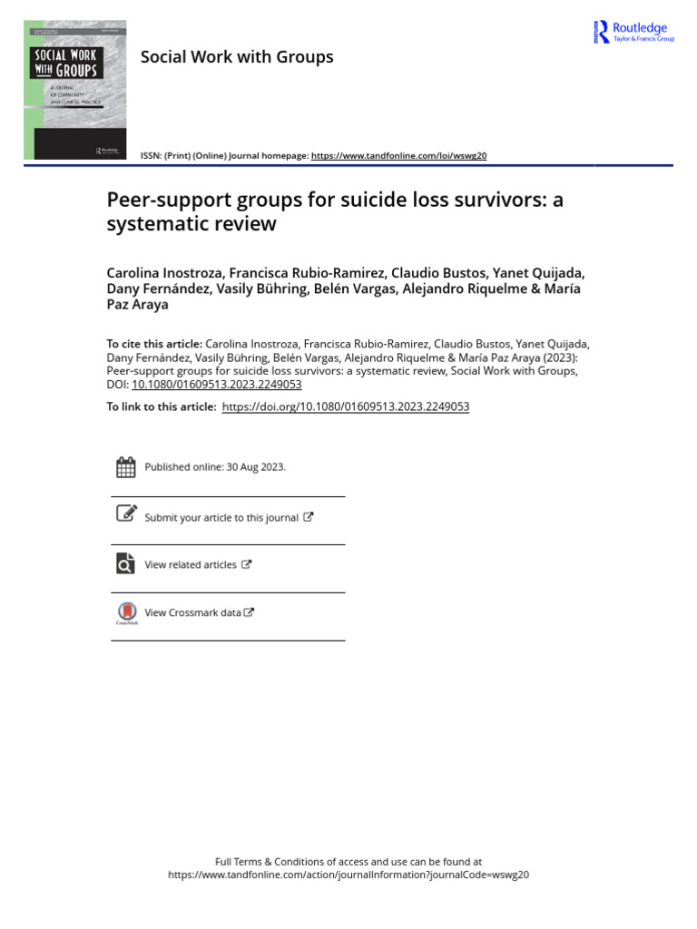 Systematic Review of Peer Support for Suicide Survivors | PDF ...