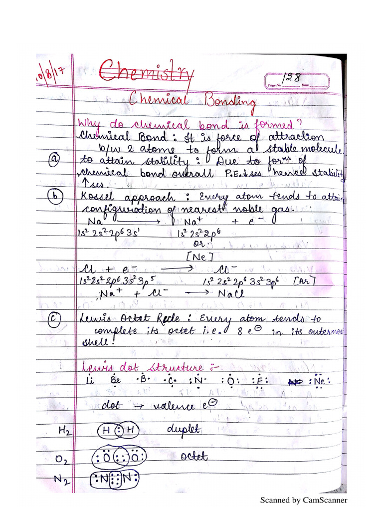 NEET Chemical Bonding Notes PDF | PDF | Chemistry | Physical Sciences