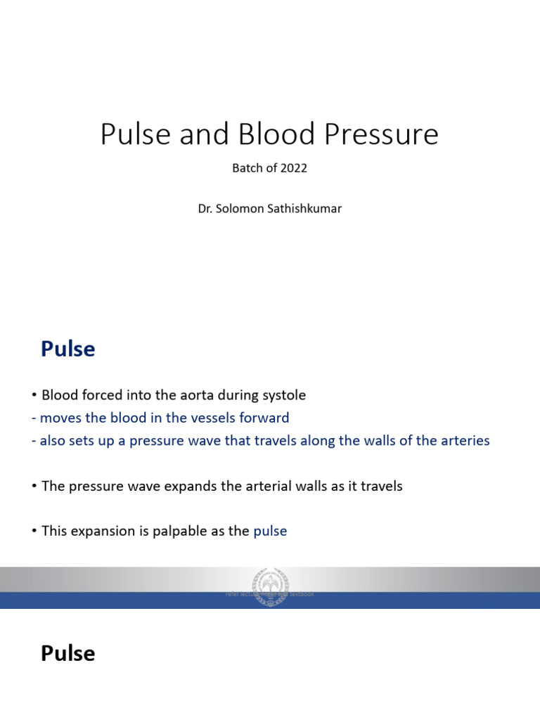 Pulse Pressure and Blood Pressure Overview | PDF | Blood Pressure | Pulse