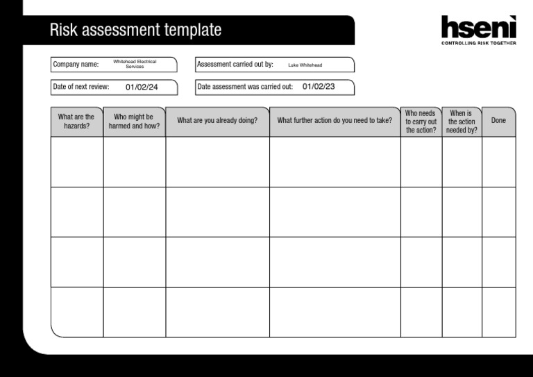 Risk Assessment Template | PDF