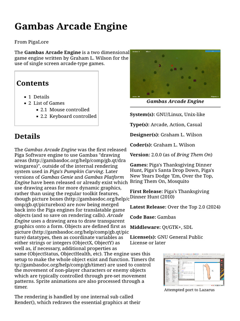 Gambas Arcade Engine Overview | PDF | Computing | Software
