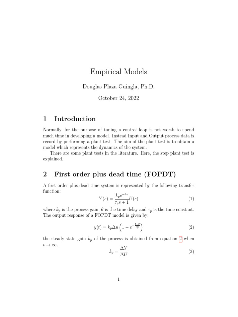 FOPDT Model Identification Techniques | PDF | Applied Mathematics