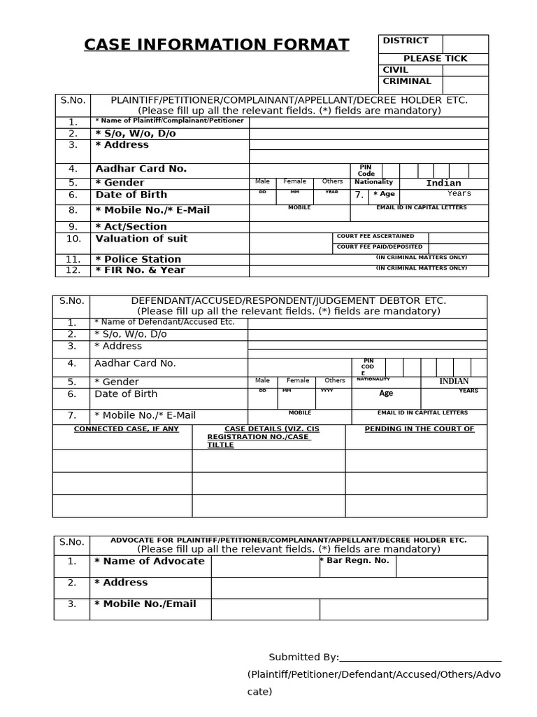 Case Information Submission Form | PDF | Chess Openings | Chess Theory