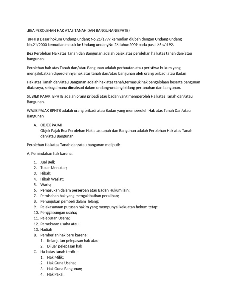 Contoh BPHTB dan Perhitungannya | PDF