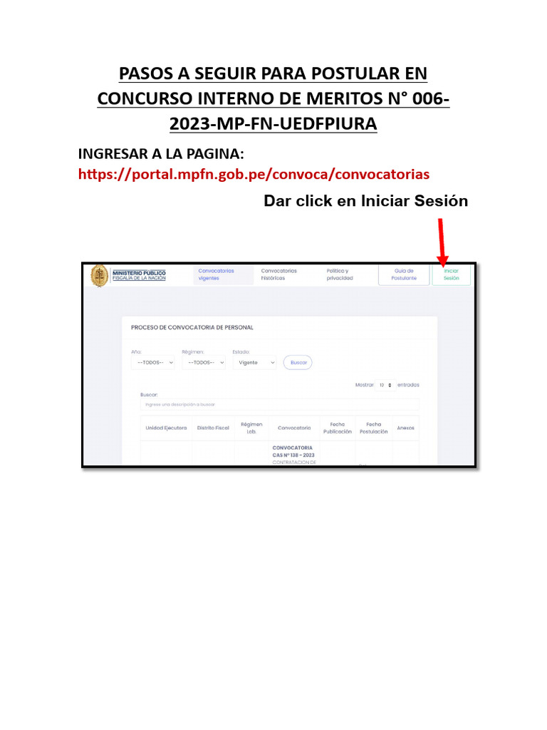 Pasos A Seguir para Postular Al Concurso Interno de Meritos | PDF