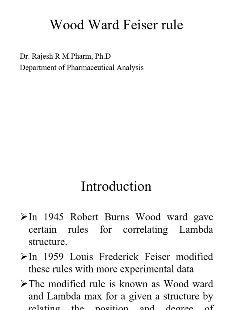Woodward-Fieser Rule Overview | PDF | Ketone | Chromophore