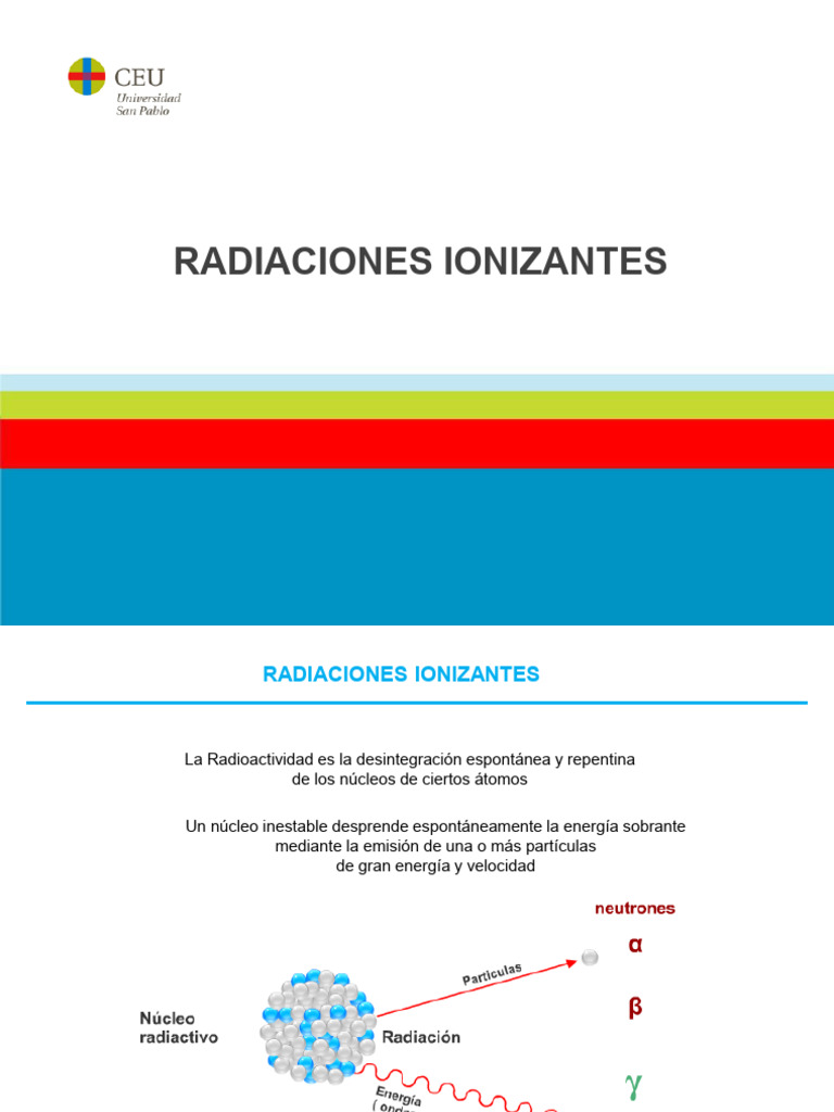 Radiaciones Ionizantes: Tipos y Medición | PDF | Desintegración ...