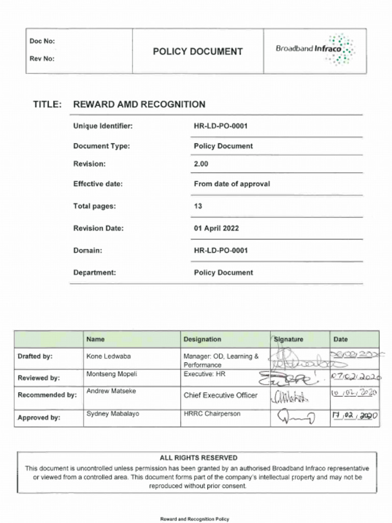 Reward and Recognition | PDF