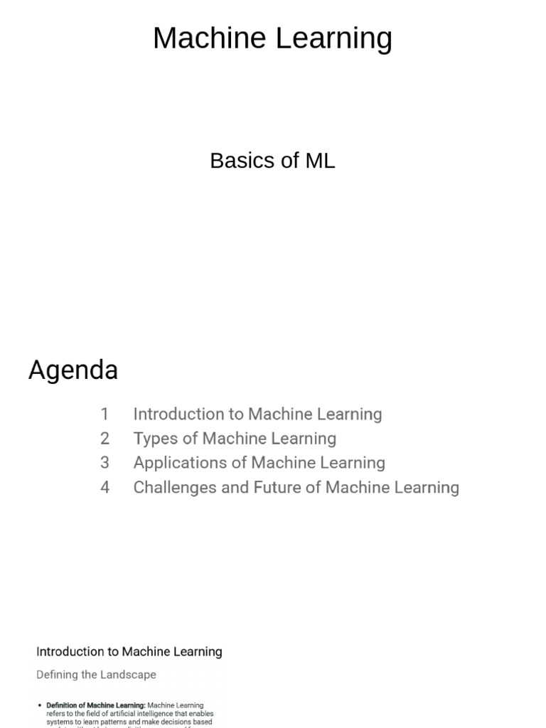 Ml Basics Pdf