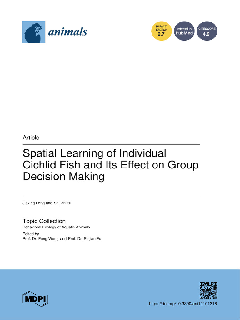 Cichlid Fish Spatial Learning and Group Decisions | PDF | Learning ...